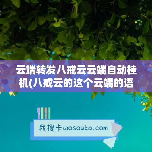 云端转发八戒云云端自动桂机(八戒云的这个云端的语音转发)