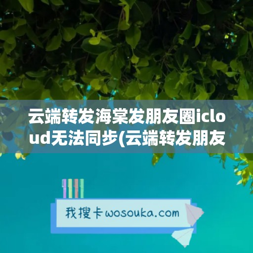 云端转发海棠发朋友圈icloud无法同步(云端转发朋友圈微信)