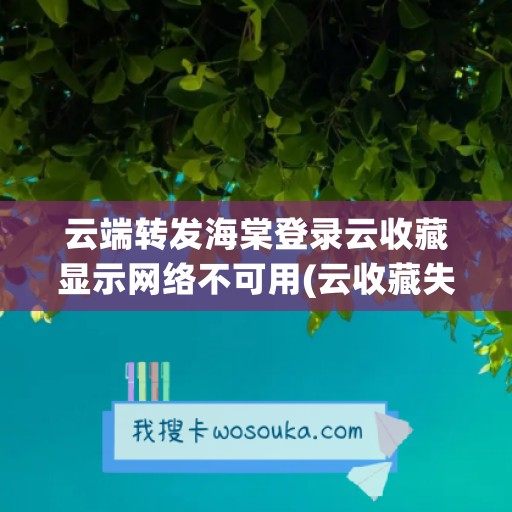 云端转发海棠登录云收藏显示网络不可用(云收藏失败怎么回事)