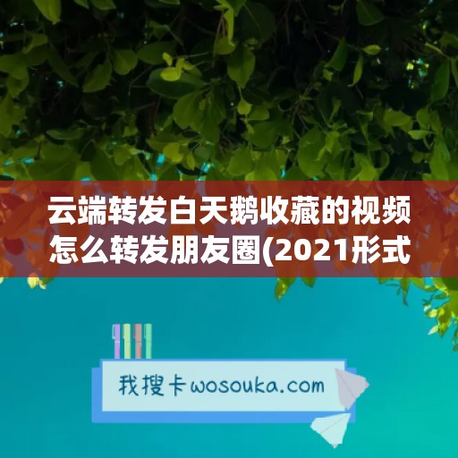 云端转发白天鹅收藏的视频怎么转发朋友圈(2021形式与政策期末测验)