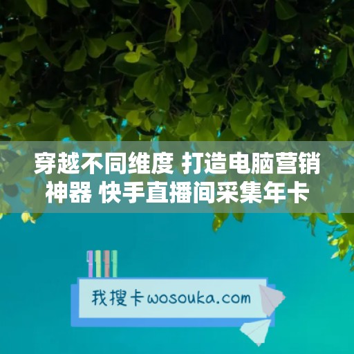 穿越不同维度 打造电脑营销神器 快手直播间采集年卡