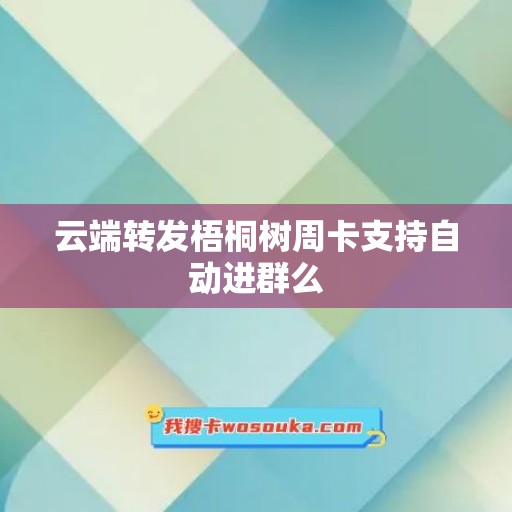 云端转发梧桐树周卡支持自动进群么