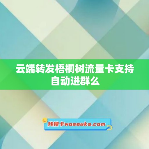 云端转发梧桐树流量卡支持自动进群么