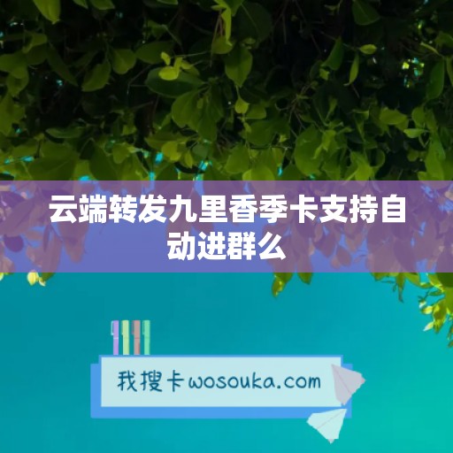 云端转发九里香季卡支持自动进群么