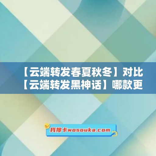 【云端转发春夏秋冬】对比【云端转发黑神话】哪款更值得选择