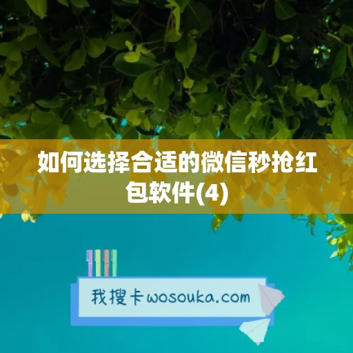 如何选择合适的微信秒抢红包软件(4)