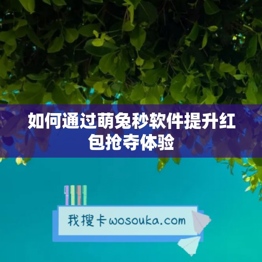 如何通过萌兔秒软件提升红包抢夺体验