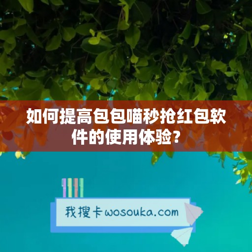 如何提高包包喵秒抢红包软件的使用体验？