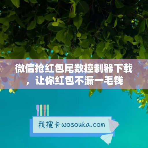 微信抢红包尾数控制器下载，让你红包不漏一毛钱