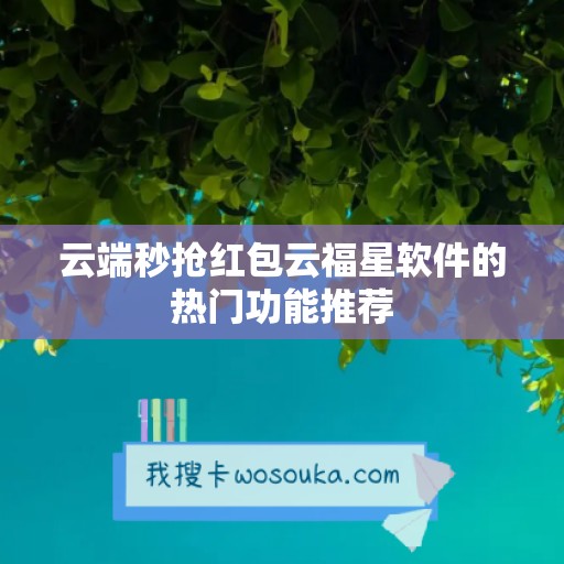 云端秒抢红包云福星软件的热门功能推荐