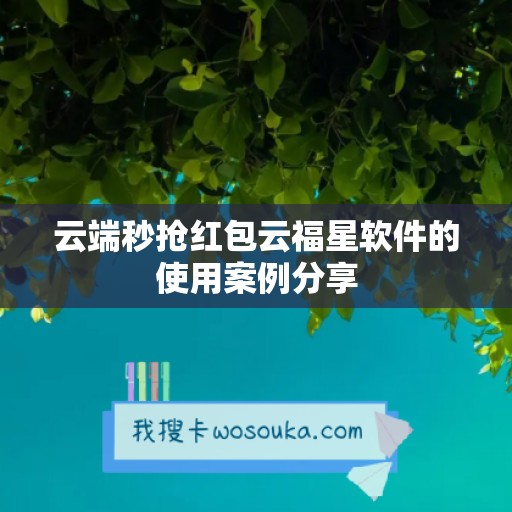 云端秒抢红包云福星软件的使用案例分享