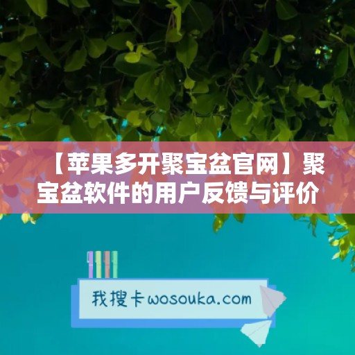 【苹果多开聚宝盆官网】聚宝盆软件的用户反馈与评价