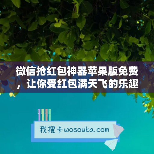 微信抢红包神器苹果版免费，让你受红包满天飞的乐趣！