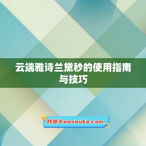 云端雅诗兰黛秒的使用指南与技巧