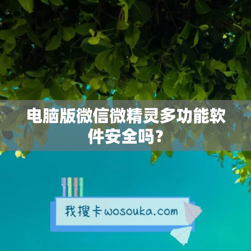 电脑版微信微精灵多功能软件安全吗？