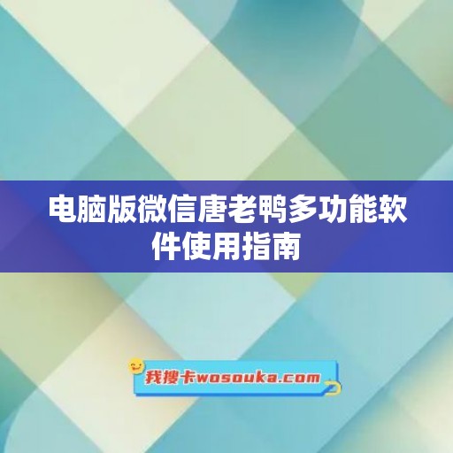 电脑版微信唐老鸭多功能软件使用指南