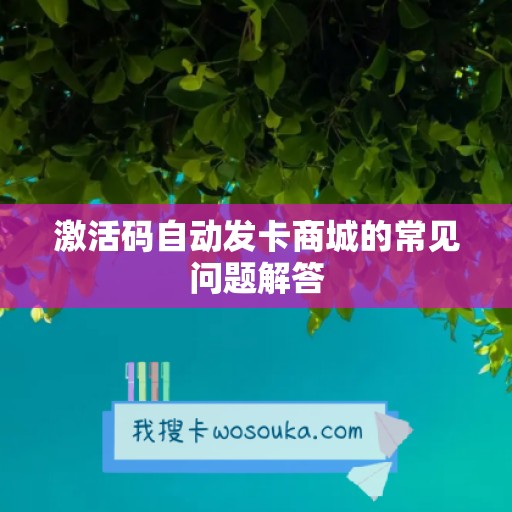 激活码自动发卡商城的常见问题解答