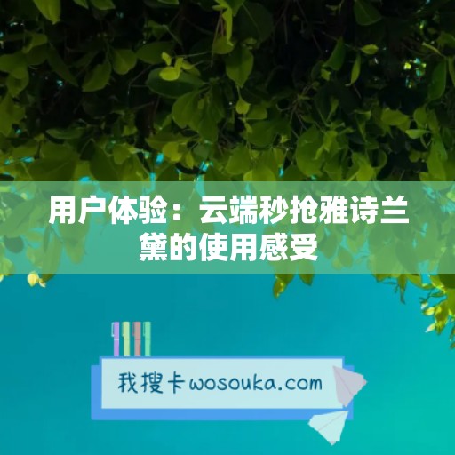 用户体验：云端秒抢雅诗兰黛的使用感受