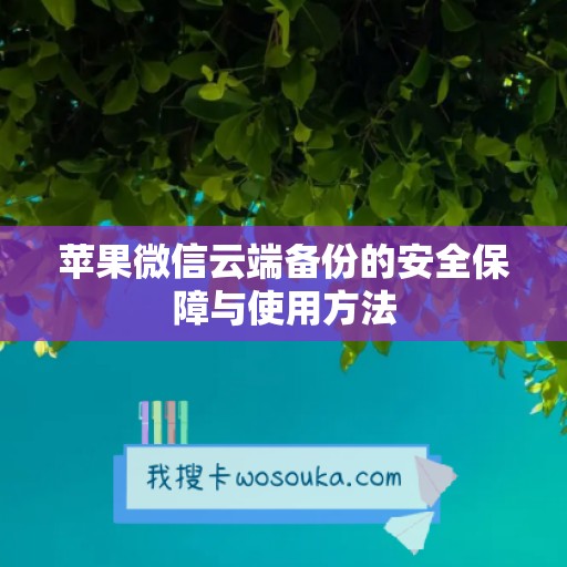 苹果微信云端备份的安全保障与使用方法