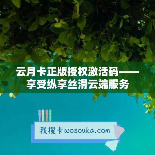 云月卡正版授权激活码——享受纵享丝滑云端服务