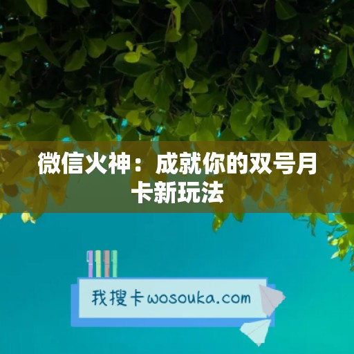 微信火神：成就你的双号月卡新玩法