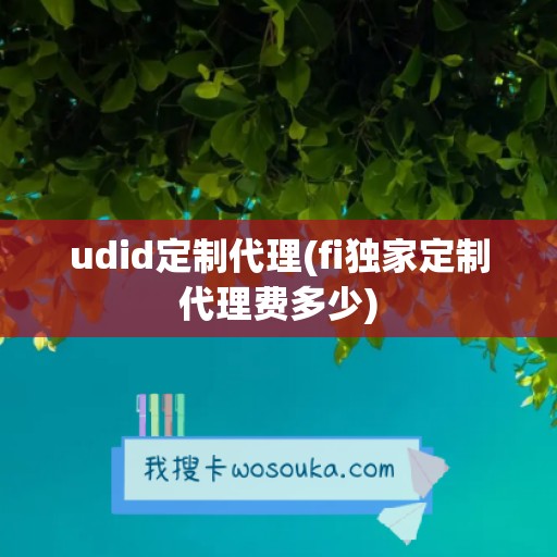 udid定制代理(fi独家定制代理费多少)