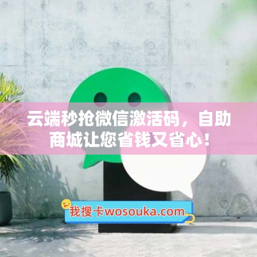 云端秒抢微信激活码，自助商城让您省钱又省心！