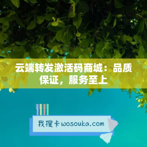 云端转发激活码商城：品质保证，服务至上