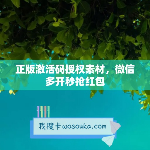 正版激活码授权素材，微信多开秒抢红包