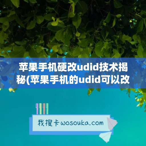 苹果手机硬改udid技术揭秘(苹果手机的udid可以改吗)