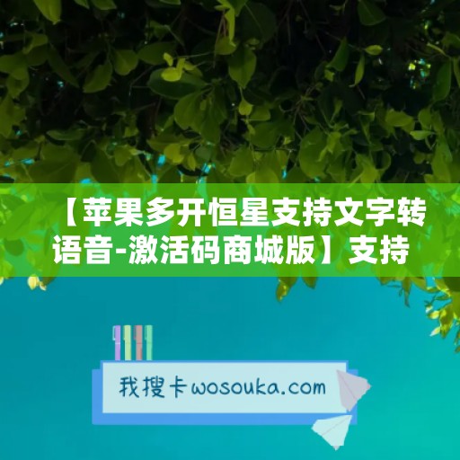 【苹果多开恒星支持文字转语音-激活码商城版】支持群内加好友
