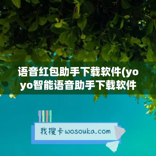 语音红包助手下载软件(yoyo智能语音助手下载软件)