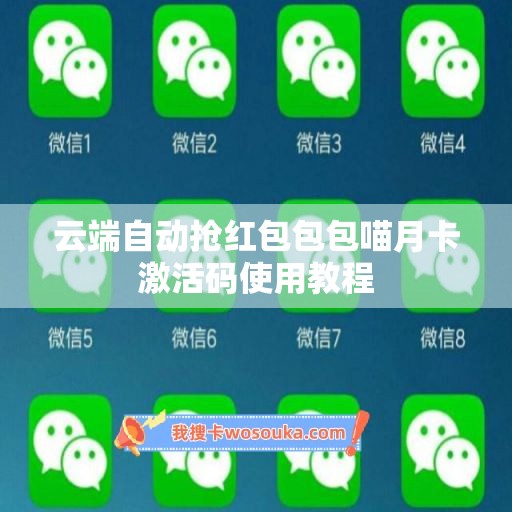 云端自动抢红包包包喵月卡激活码使用教程