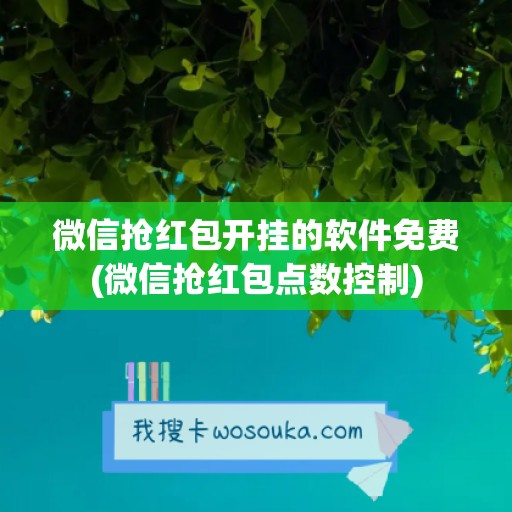 微信抢红包开挂的软件免费(微信抢红包点数控制)