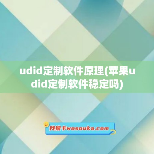 udid定制软件原理(苹果udid定制软件稳定吗)