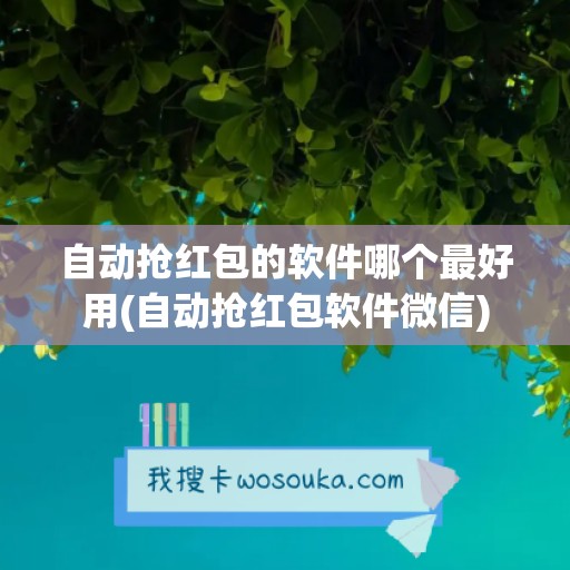 自动抢红包的软件哪个最好用(自动抢红包软件微信)