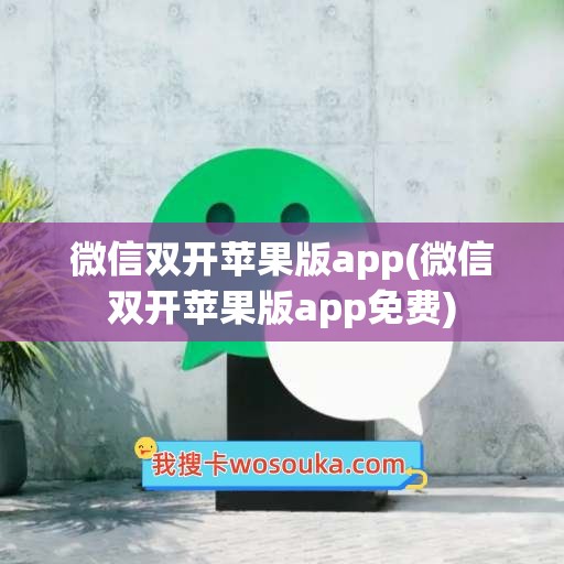 微信双开苹果版app(微信双开苹果版app免费)