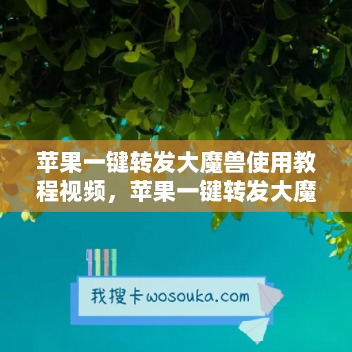 苹果一键转发大魔兽使用教程视频，苹果一键转发大魔兽使用教程怎么设置