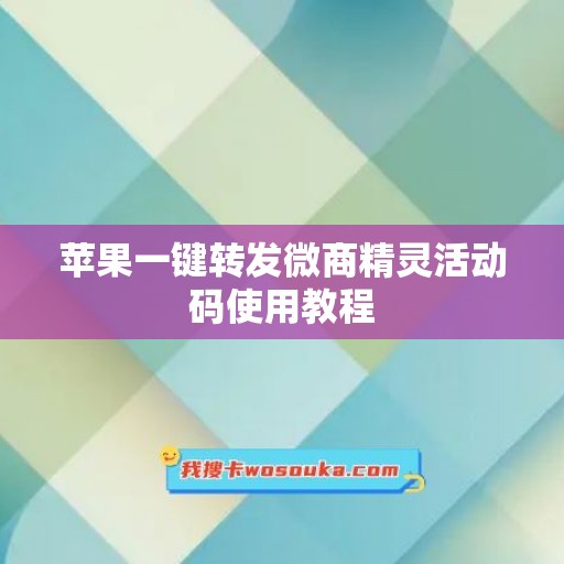 苹果一键转发微商精灵活动码使用教程