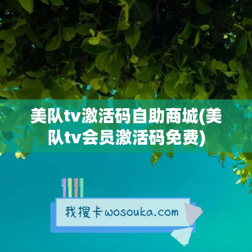 美队tv激活码自助商城(美队tv会员激活码免费)