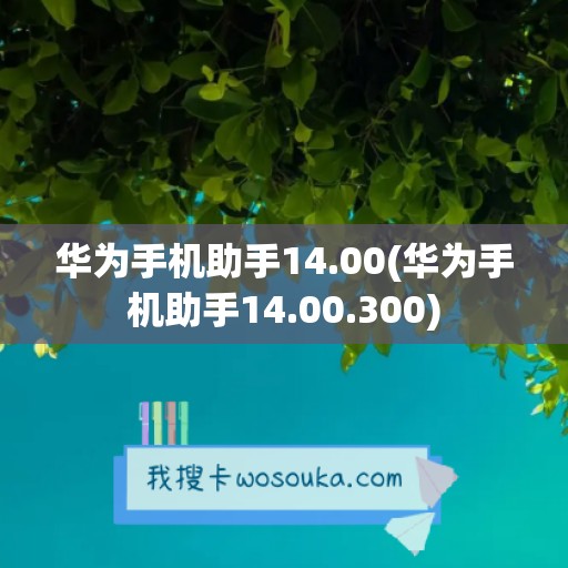 华为手机助手14.00(华为手机助手14.00.300)