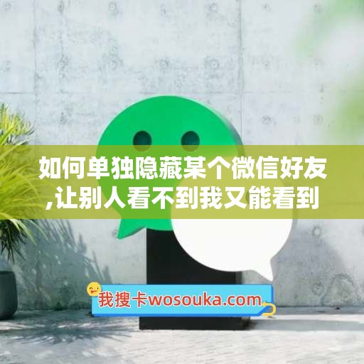 如何单独隐藏某个微信好友,让别人看不到我又能看到