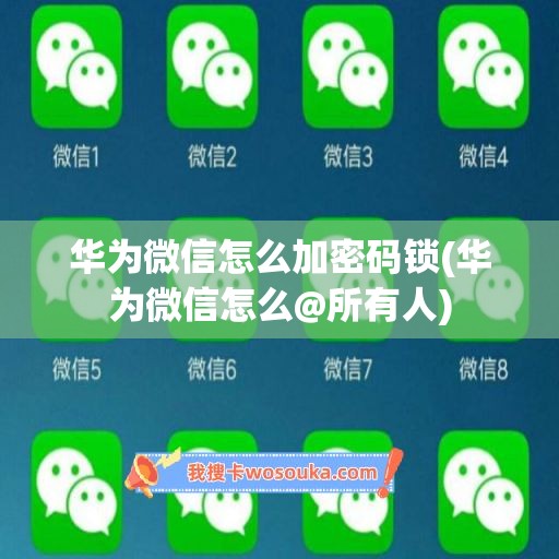 华为微信怎么加密码锁(华为微信怎么@所有人)