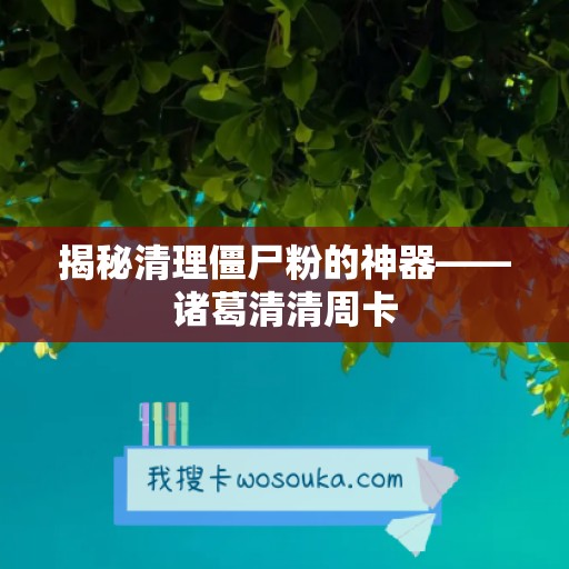 揭秘清理僵尸粉的神器——诸葛清清周卡