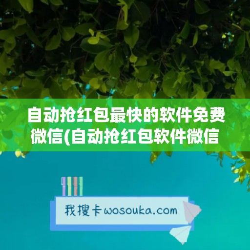 自动抢红包最快的软件免费微信(自动抢红包软件微信)