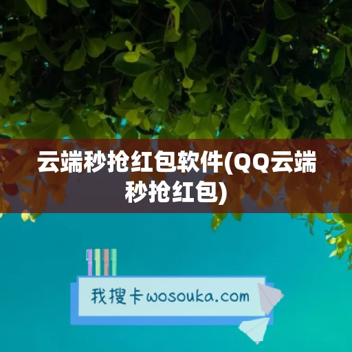 云端秒抢红包软件(QQ云端秒抢红包)