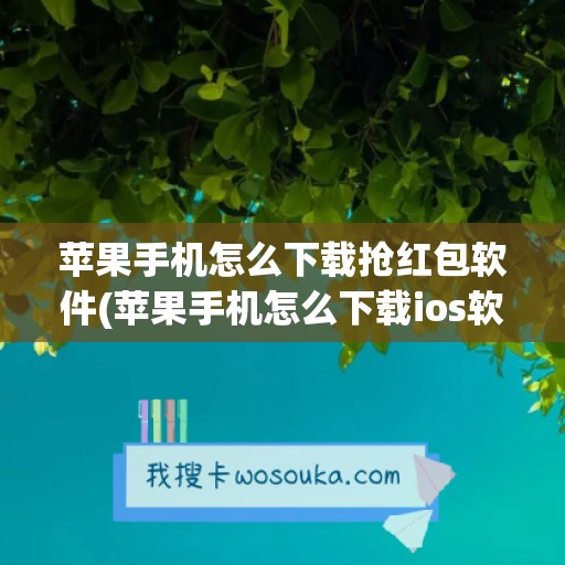 苹果手机怎么下载抢红包软件(苹果手机怎么下载ios软件)