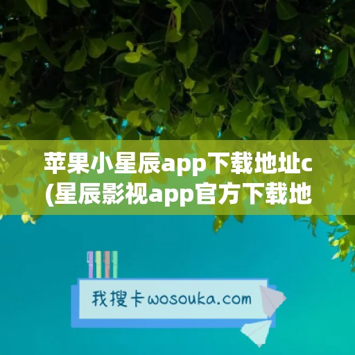 苹果小星辰app下载地址c(星辰影视app官方下载地址)