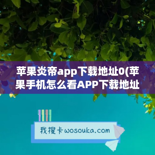 苹果炎帝app下载地址0(苹果手机怎么看APP下载地址)