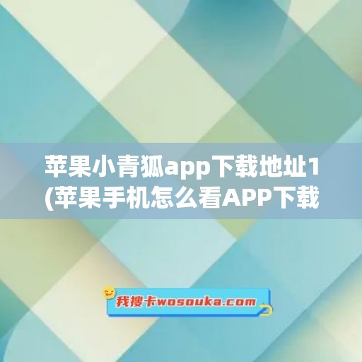 苹果小青狐app下载地址1(苹果手机怎么看APP下载地址)